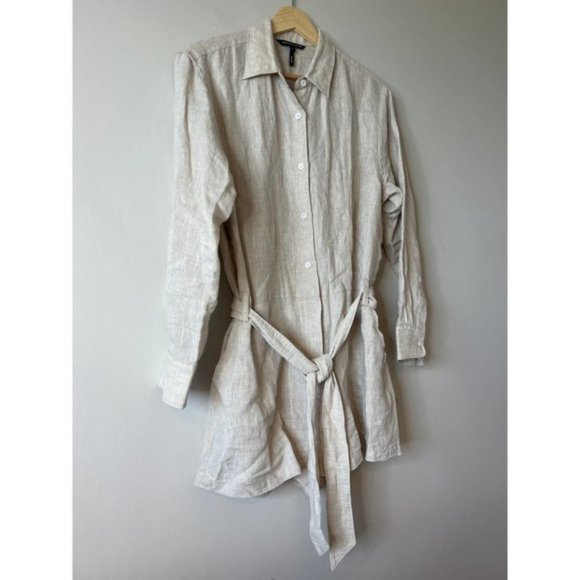 Marissa Webb Rowan Linen Button Down Romper Flax Women's Size: 4 NWOT - Picture 4 of 9